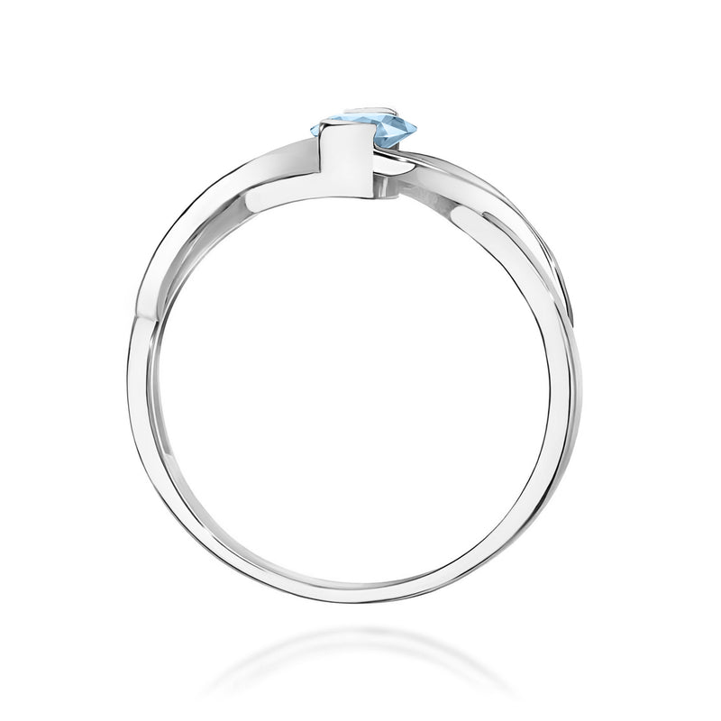 Inel Aur 14K cu Diamante Albastre de Laborator 0.55 ct, imaginea 11 din 12