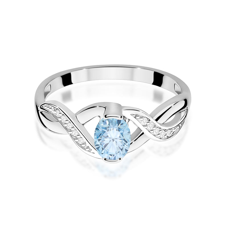 Inel Aur 14K cu Diamante Albastre de Laborator 0.55 ct, imaginea 10 din 12