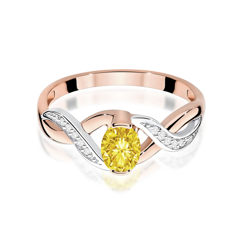 Inel Aur 14K cu Diamante Galbene de Laborator 0.55 ct, imaginea 6 din 12