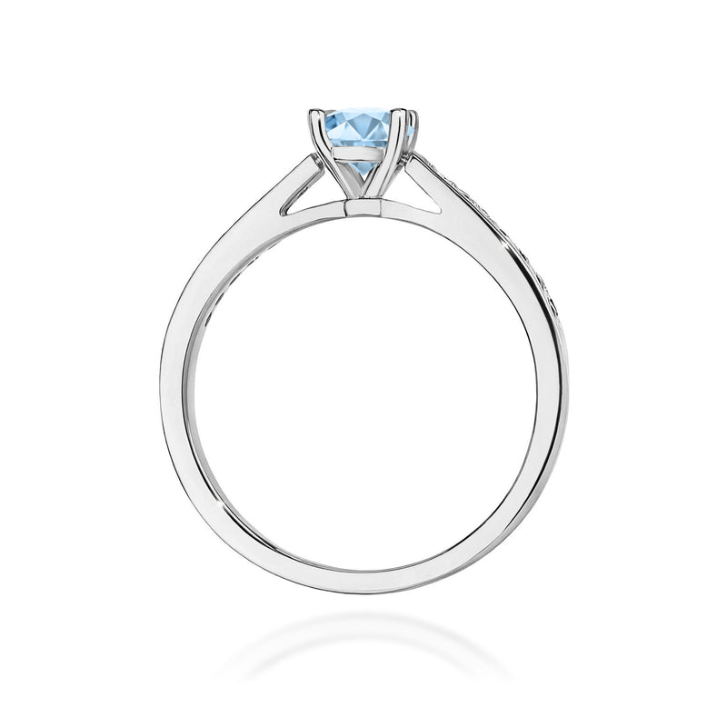 Inel Aur 14K cu Diamante Albastre de Laborator 0.62 ct, imaginea 11 din 12