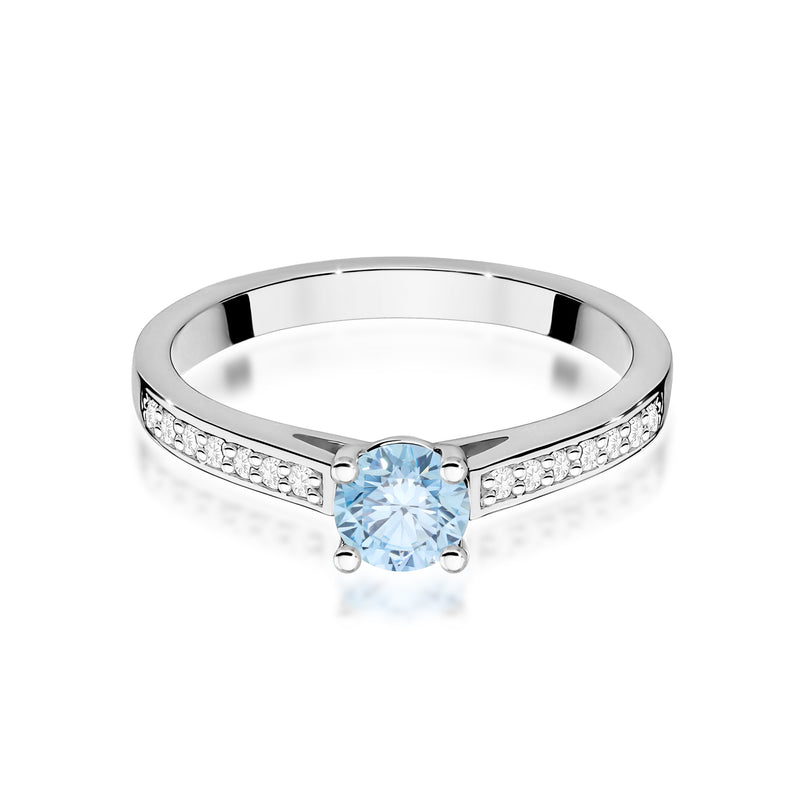 Inel Aur 14K cu Diamante Albastre de Laborator 0.62 ct, imaginea 10 din 12
