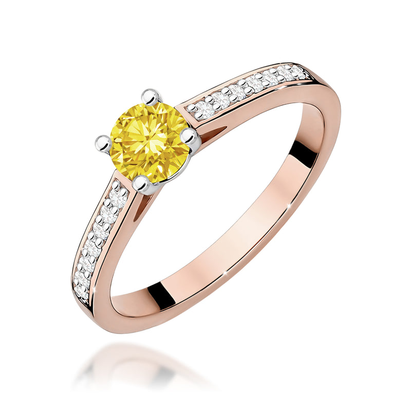 Inel Aur 14K cu Diamante Galbene de Laborator 0.62 ct, imaginea 5 din 12