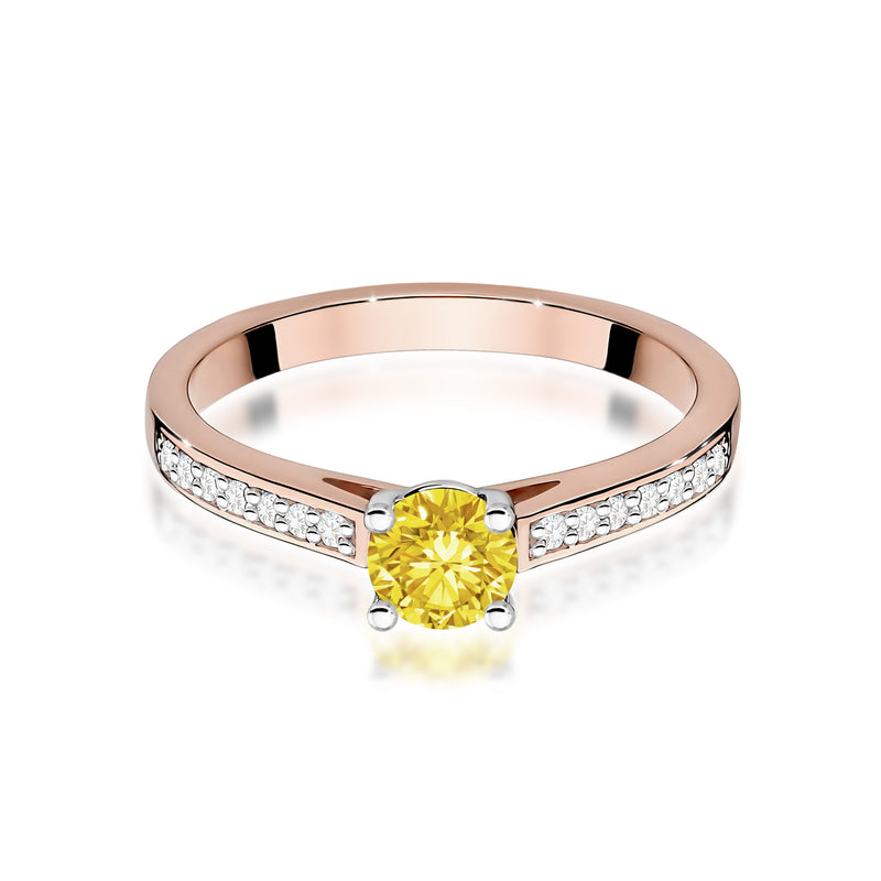 Inel Aur 14K cu Diamante Galbene de Laborator 0.62 ct, imaginea 6 din 12