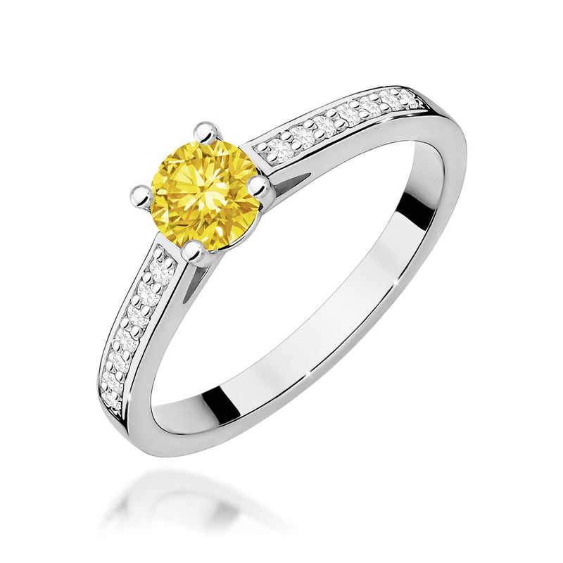 Inel Aur 14K cu Diamante Galbene de Laborator 0.62 ct, imaginea 9 din 12