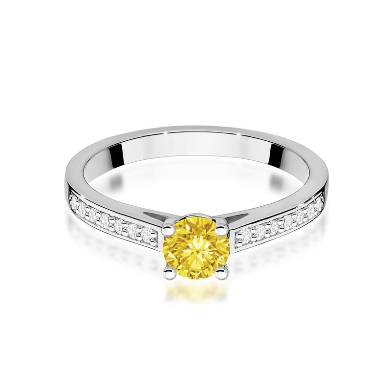 Inel Aur 14K cu Diamante Galbene de Laborator 0.62 ct, imaginea 10 din 12