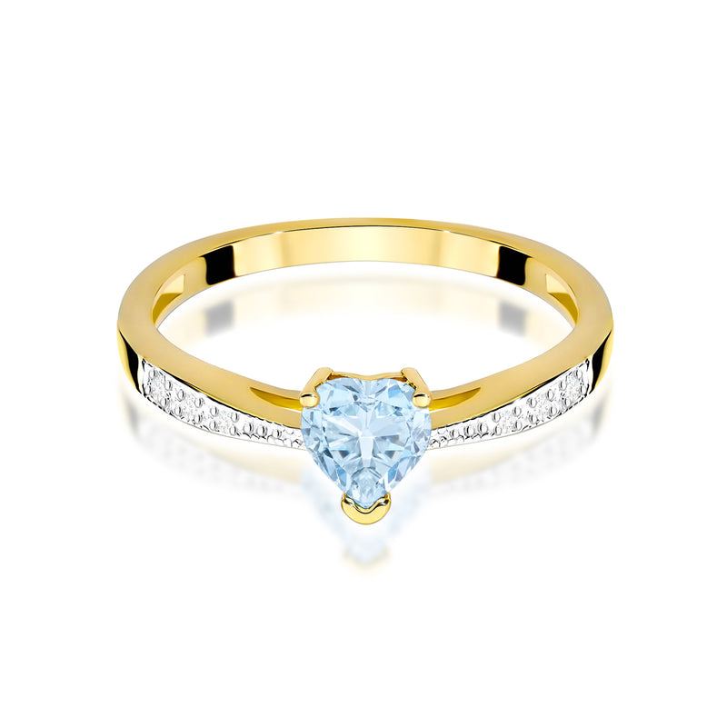 Inel Aur 14K cu Diamante Albastre de Laborator 0.53 ct, imaginea 2 din 12