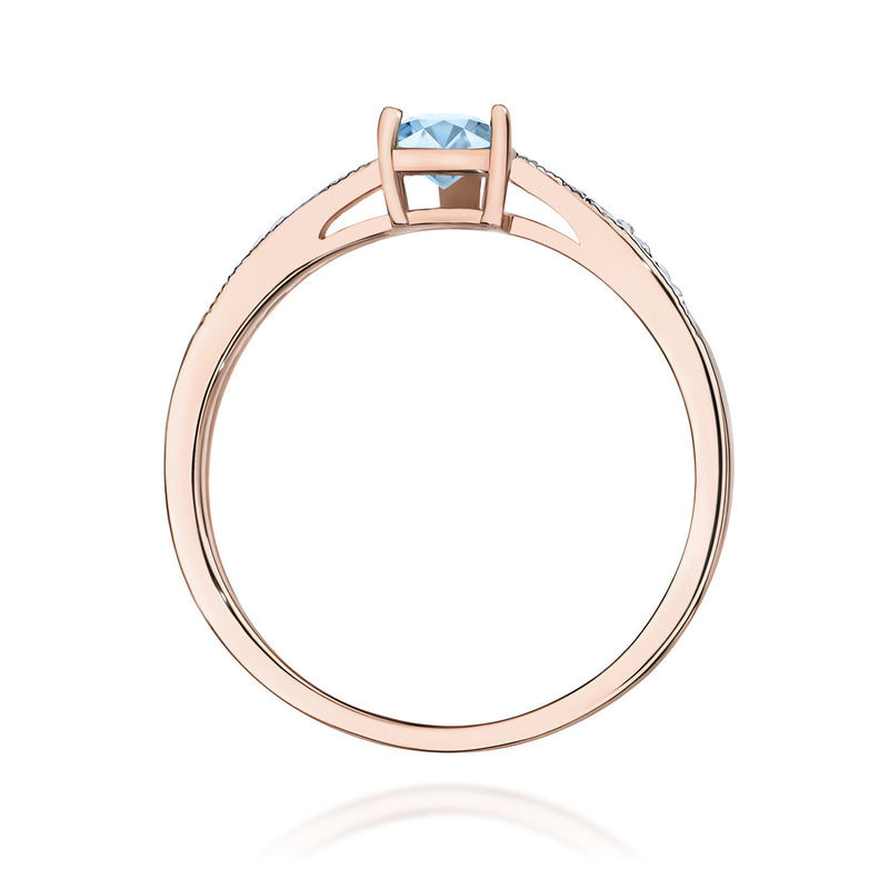 Inel Aur 14K cu Diamante Albastre de Laborator 0.53 ct, imaginea 7 din 12