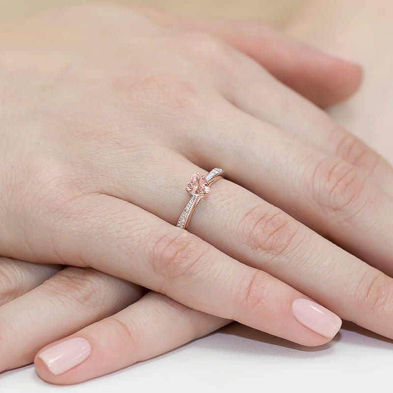 Inel Aur 14K cu Diamante Roz de Laborator 0.53 ct, imaginea 8 din 12