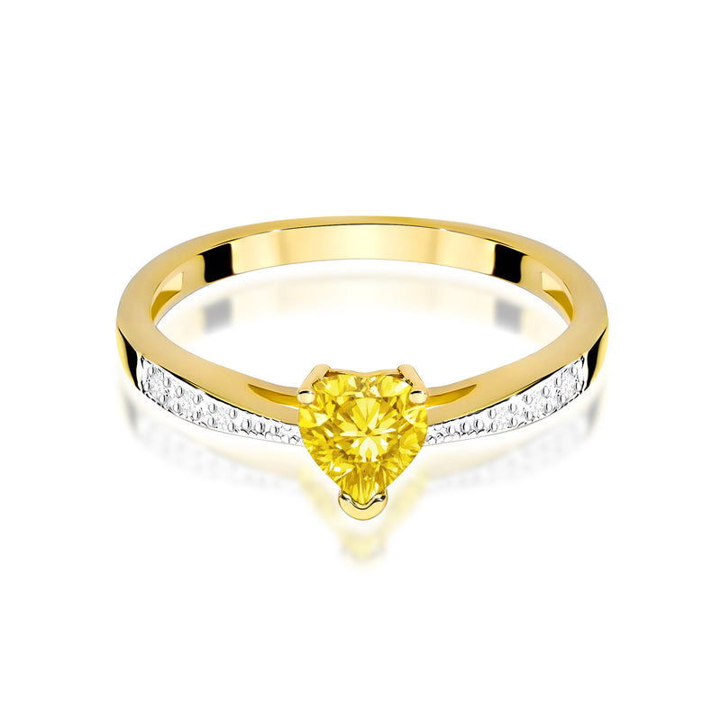 Inel Aur 14K cu Diamante Galbene de Laborator 0.53 ct, imaginea 2 din 12