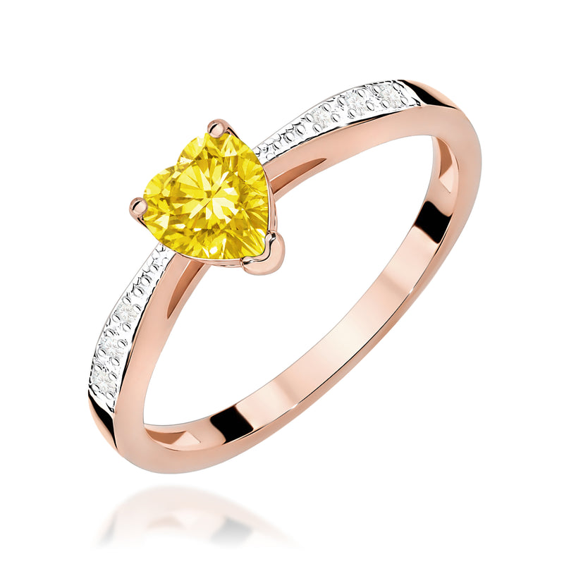 Inel Aur 14K cu Diamante Galbene de Laborator 0.53 ct, imaginea 5 din 12