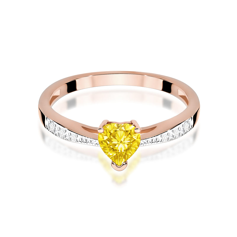 Inel Aur 14K cu Diamante Galbene de Laborator 0.53 ct, imaginea 6 din 12