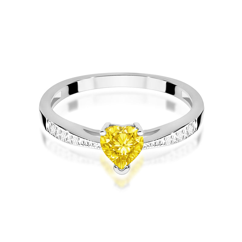 Inel Aur 14K cu Diamante Galbene de Laborator 0.53 ct, imaginea 10 din 12