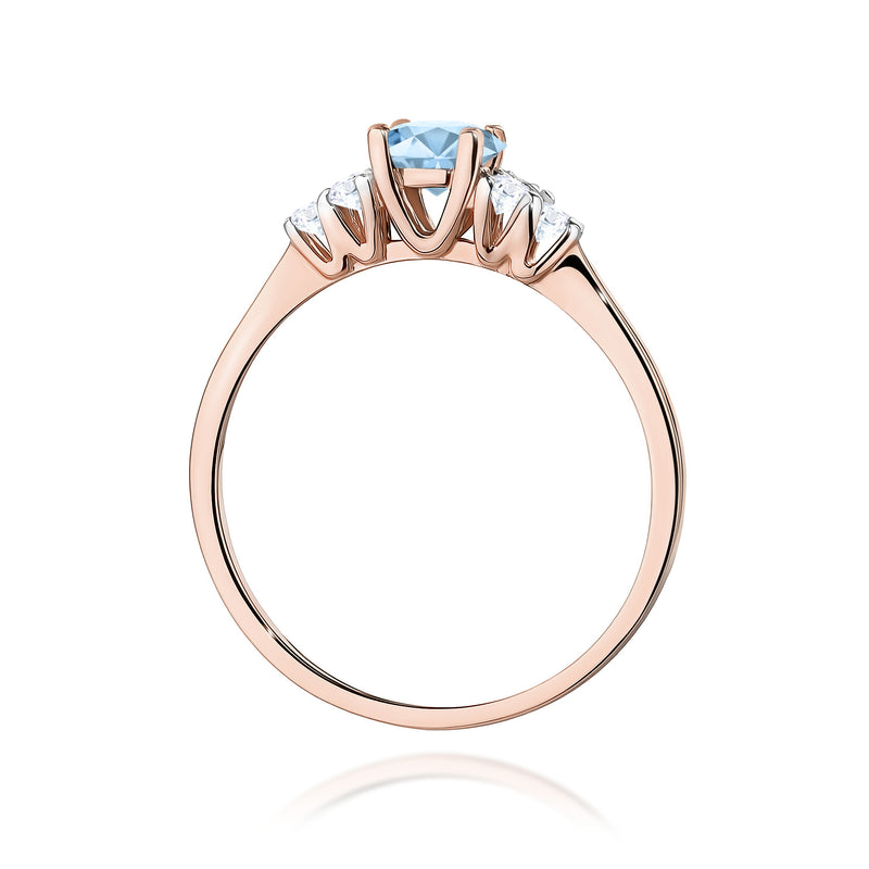 Inel Aur 14K cu Diamante Albastre de Laborator 0.68 ct, imaginea 7 din 12