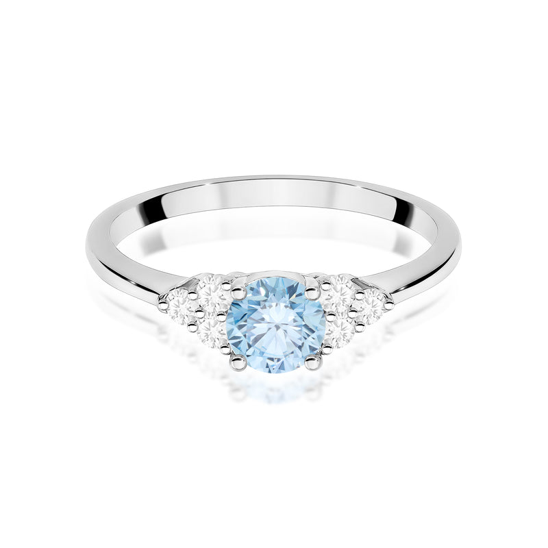 Inel Aur 14K cu Diamante Albastre de Laborator 0.68 ct, imaginea 10 din 12