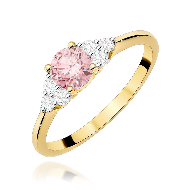 Inel Aur 14K cu Diamante Roz de Laborator 0.68 ct — Aur galben