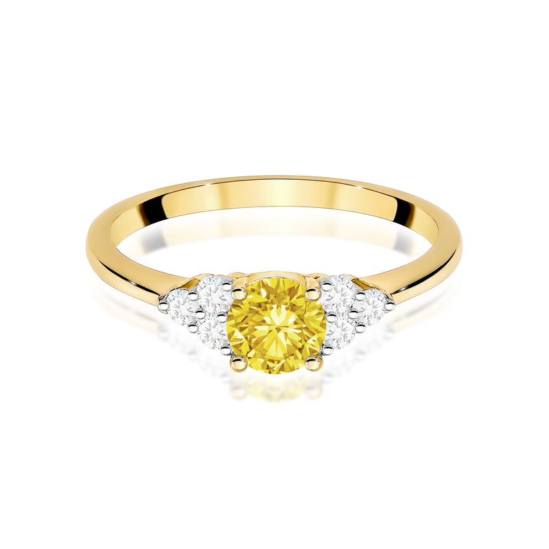 Inel Aur 14K cu Diamante Galbene de Laborator 0.68 ct, imaginea 2 din 12