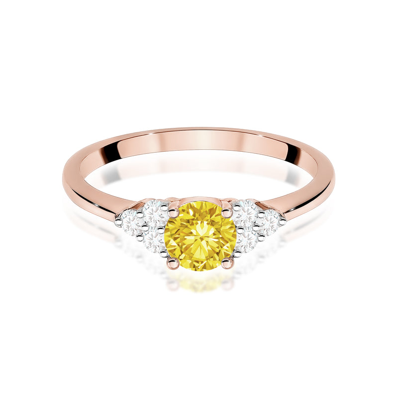 Inel Aur 14K cu Diamante Galbene de Laborator 0.68 ct, imaginea 6 din 12