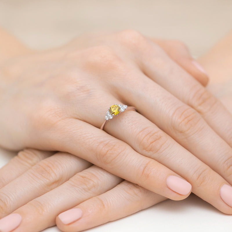 Inel Aur 14K cu Diamante Galbene de Laborator 0.68 ct, imaginea 8 din 12