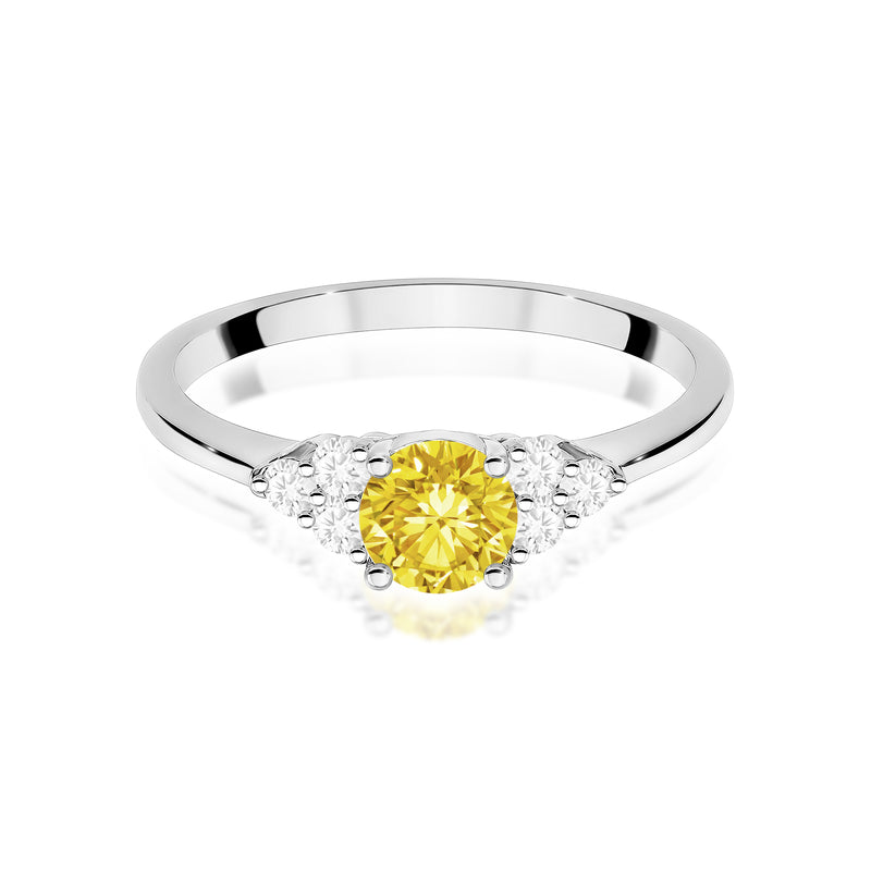 Inel Aur 14K cu Diamante Galbene de Laborator 0.68 ct, imaginea 10 din 12