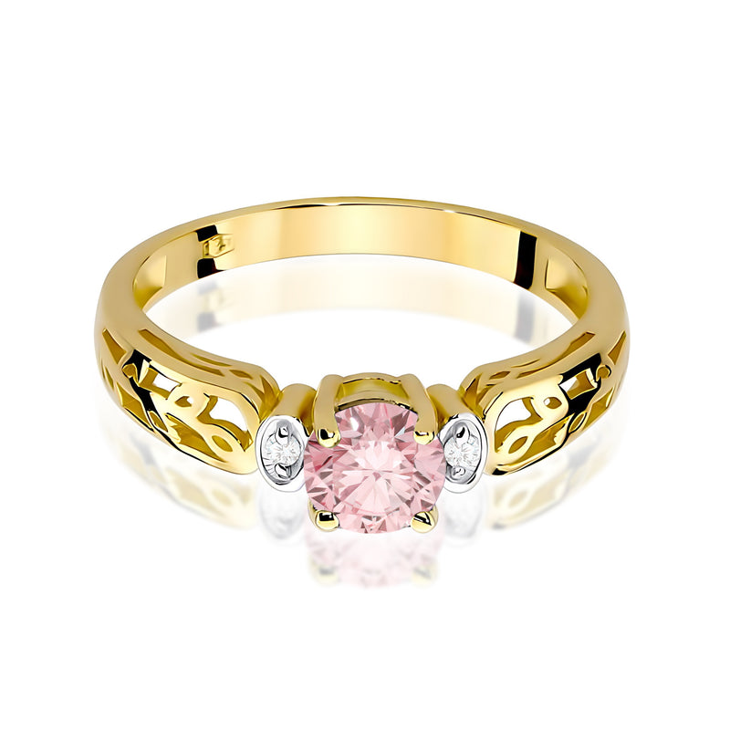 Inel Aur 9K cu Diamante Roz de Laborator 0.52 ct, imaginea 2 din 8
