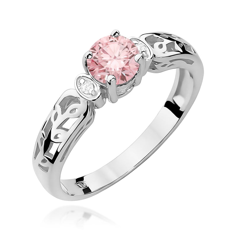 Inel Aur 9K cu Diamante Roz de Laborator 0.52 ct, imaginea 5 din 8