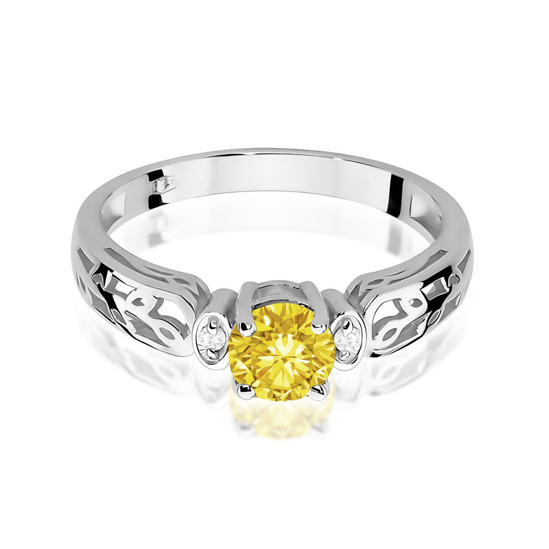 Inel Aur 9K cu Diamante Galbene de Laborator 0.52 ct, imaginea 6 din 8