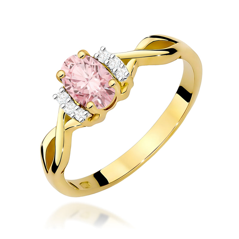 Inel Aur 9K cu Diamante Roz de Laborator 0.55 ct — Aur galben