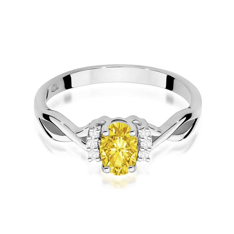 Inel Aur 9K cu Diamante Galbene de Laborator 0.55 ct, imaginea 6 din 8