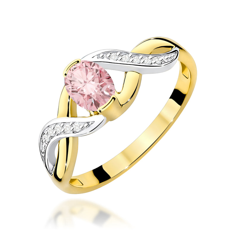Inel Aur 9K cu Diamante Roz de Laborator 0.55 ct — Aur galben