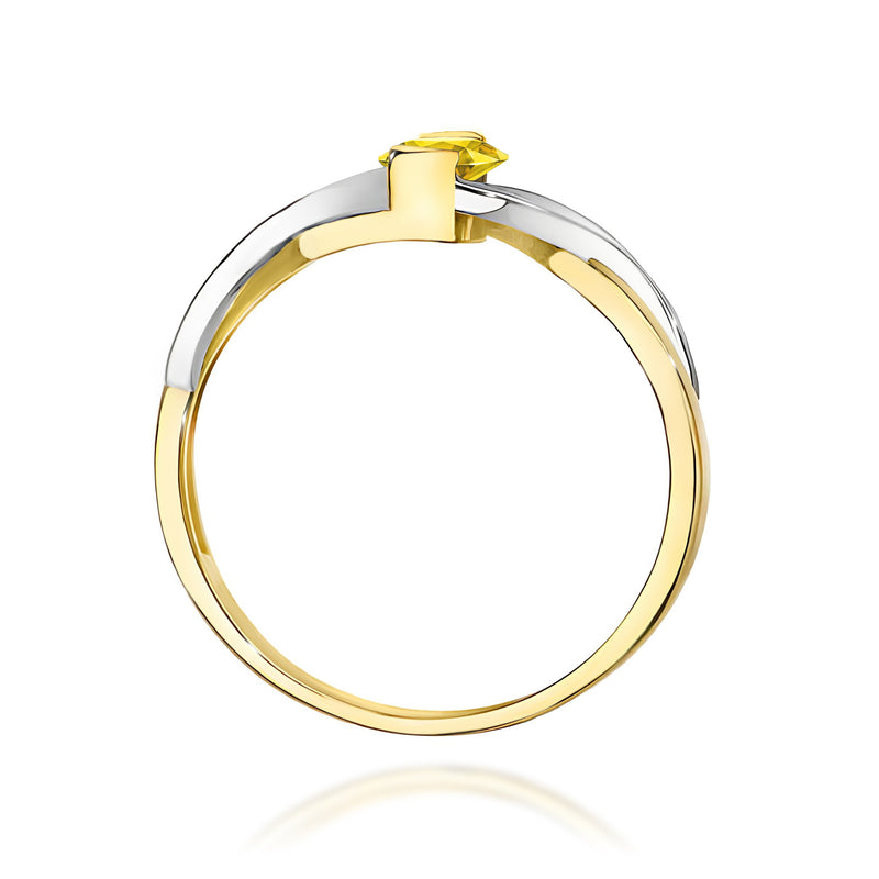 Inel Aur 9K cu Diamante Galbene de Laborator 0.55 ct, imaginea 3 din 4