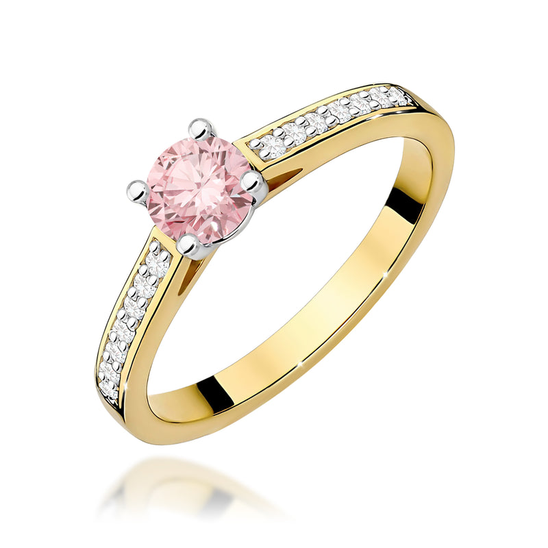 Inel Aur 9K cu Diamante Roz de Laborator 0.62 ct — Aur galben