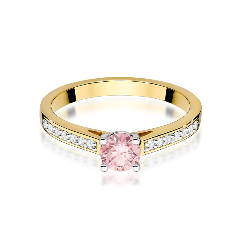 Inel Aur 9K cu Diamante Roz de Laborator 0.62 ct, imaginea 2 din 8