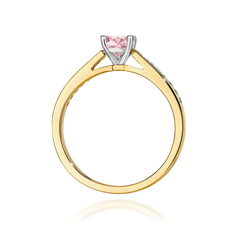 Inel Aur 9K cu Diamante Roz de Laborator 0.62 ct, imaginea 3 din 8