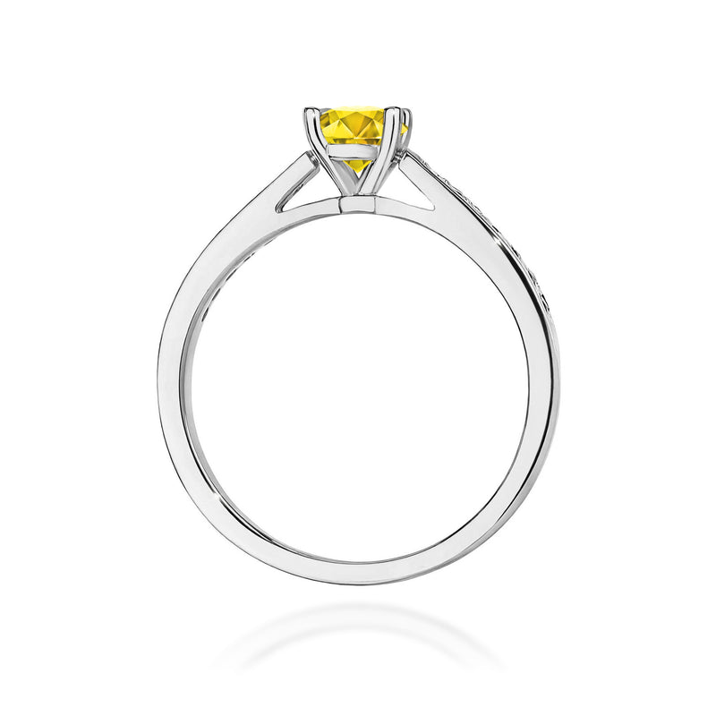 Inel Aur 9K cu Diamante Galbene de Laborator 0.62 ct, imaginea 7 din 8