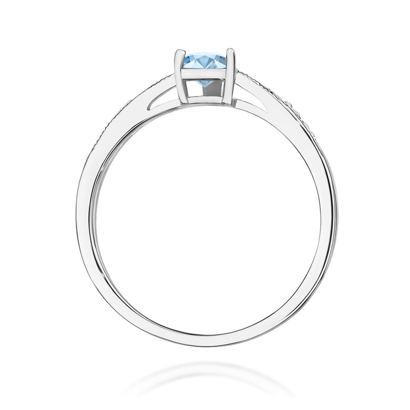 Inel Aur 9K cu Diamante Albastre de Laborator 0.53 ct, imaginea 7 din 8