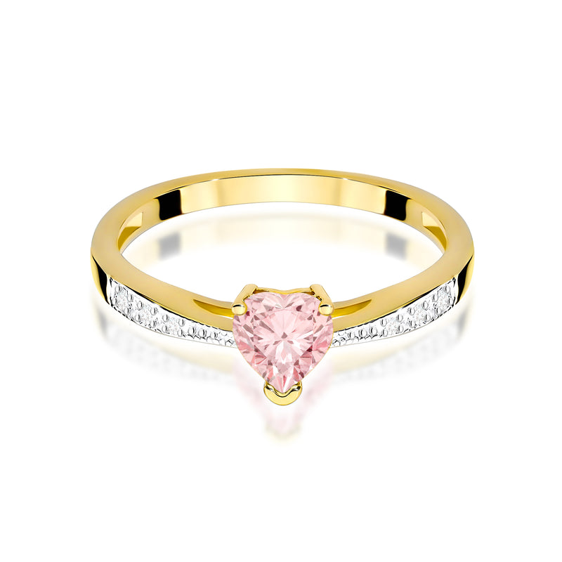 Inel Aur 9K cu Diamante Roz de Laborator 0.53 ct, imaginea 2 din 8