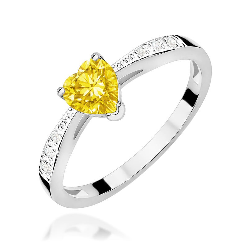 Inel Aur 9K cu Diamante Galbene de Laborator 0.53 ct, imaginea 5 din 8