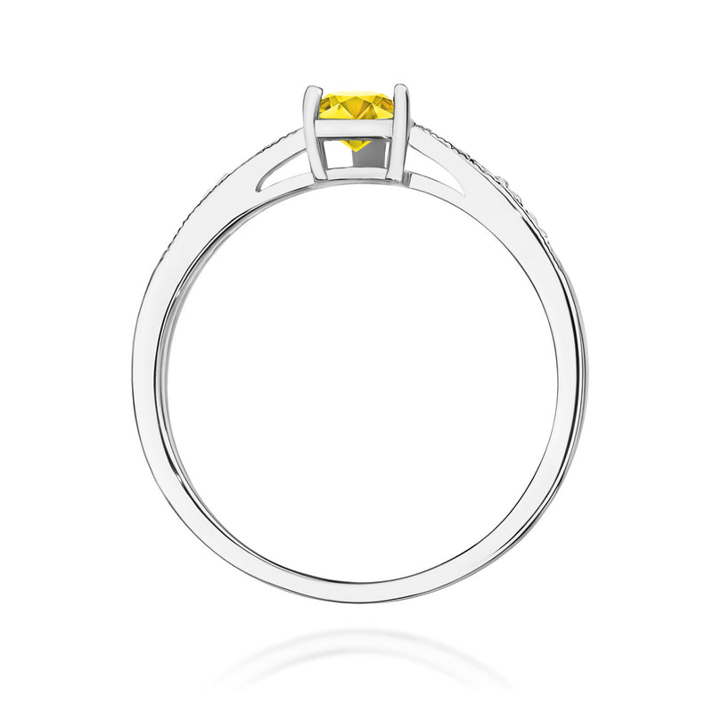 Inel Aur 9K cu Diamante Galbene de Laborator 0.53 ct, imaginea 7 din 8