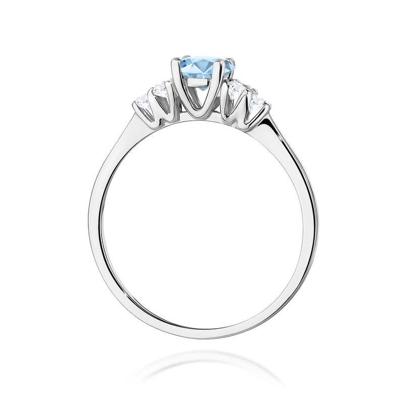 Inel Aur 9K cu Diamante Albastre de Laborator 0.68 ct, imaginea 7 din 8