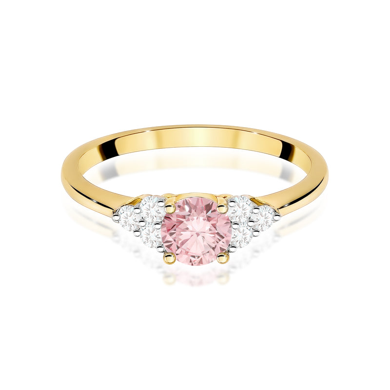 Inel Aur 9K cu Diamante Roz de Laborator 0.68 ct, imaginea 2 din 8