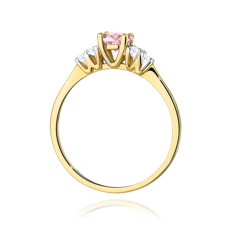 Inel Aur 9K cu Diamante Roz de Laborator 0.68 ct, imaginea 3 din 8