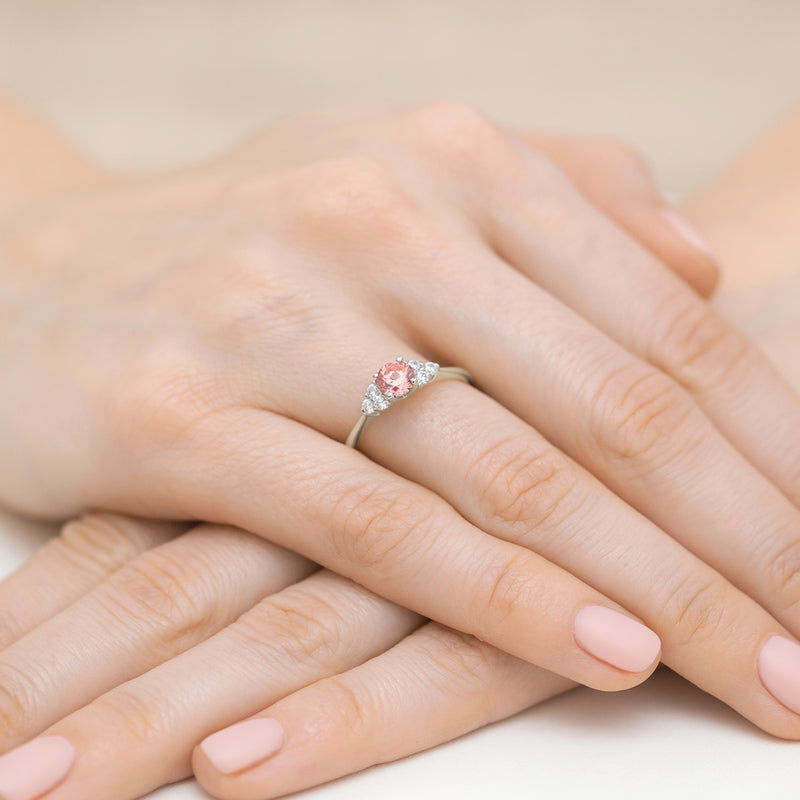Inel Aur 9K cu Diamante Roz de Laborator 0.68 ct, imaginea 8 din 8