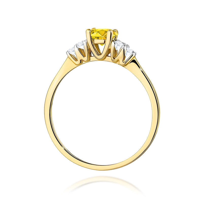 Inel Aur 9K cu Diamante Galbene de Laborator 0.68 ct, imaginea 3 din 8