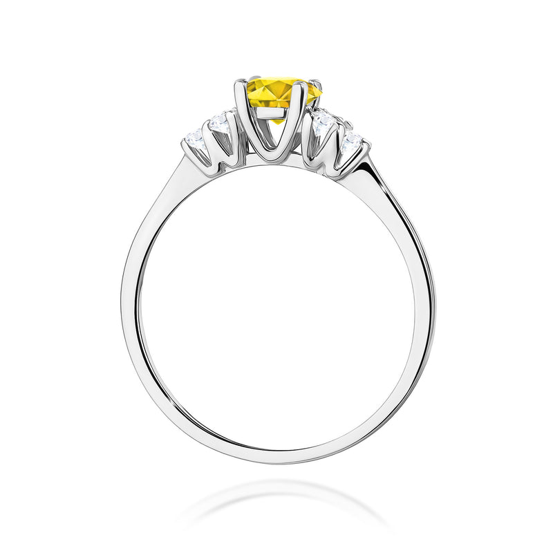 Inel Aur 9K cu Diamante Galbene de Laborator 0.68 ct, imaginea 7 din 8
