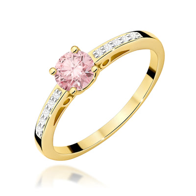Inel Aur 14K cu Diamante Roz de Laborator 0.55 ct