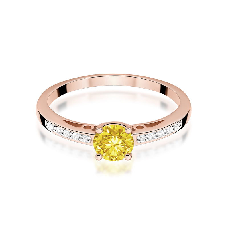 Inel Aur 14K cu Diamante Galbene de Laborator 0.55 ct, imaginea 6 din 12