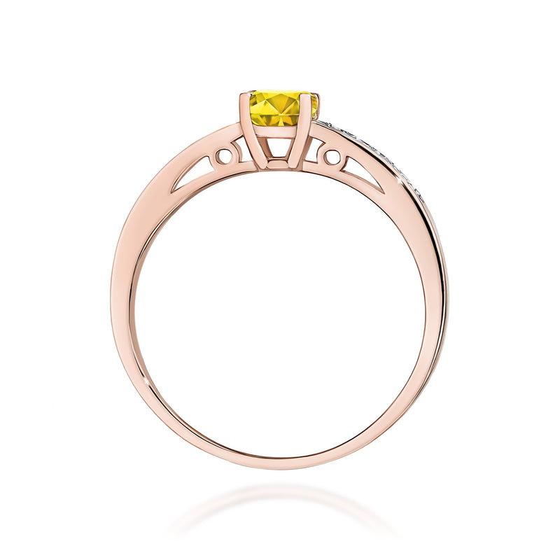Inel Aur 14K cu Diamante Galbene de Laborator 0.55 ct, imaginea 7 din 12