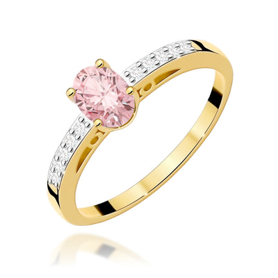 Inel Aur 14K cu Diamante Roz de Laborator 0.55 ct