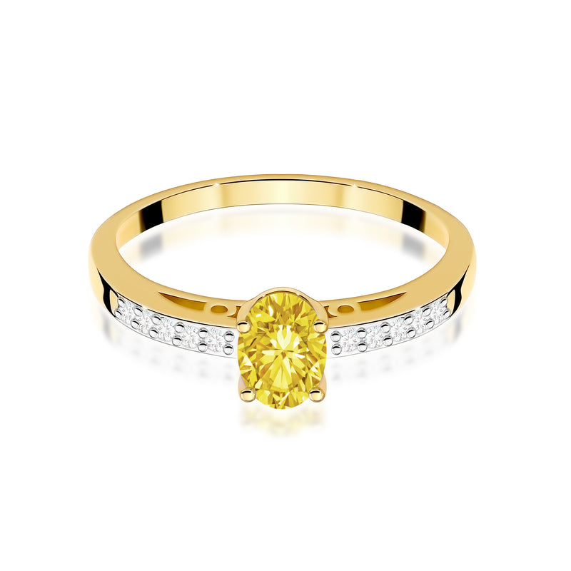 Inel Aur 14K cu Diamante Galbene de Laborator 0.55 ct, imaginea 2 din 9