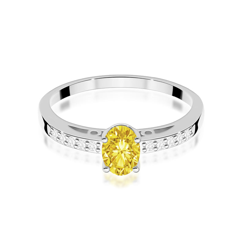 Inel Aur 14K cu Diamante Galbene de Laborator 0.55 ct, imaginea 8 din 9